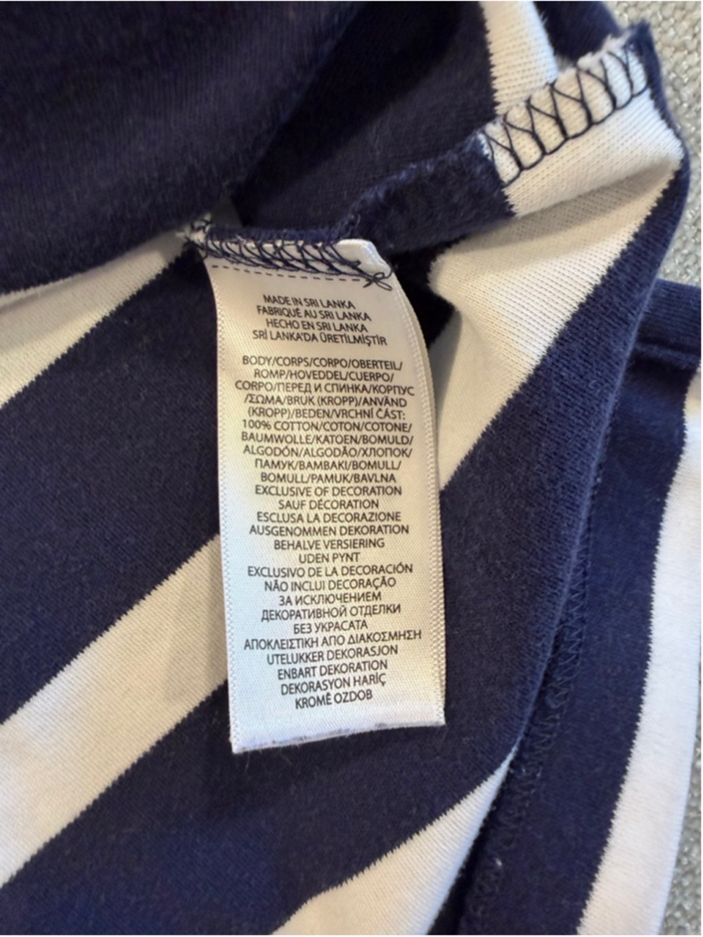 Polo Ralph Lauren navy blue white striped short sleeve cotton polo XL - Picture 5 of 8